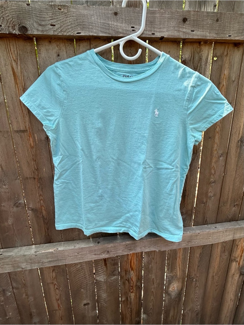 Polo by Ralph Lauren Girls XL/Women XS Short Sleeve Tee in Light Aqua